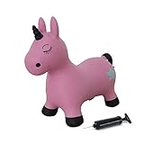 JAMARA 460453 - Hüpftier Einhorn mit Pumpe - BPA-Frei, bis 50 kg, fördert den...