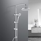 JOHO Edelstahl Duschsystem Duschset Duschstange Regenduschset mit ABS Kopfbrause...