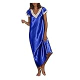 Meggsnle Big Shirt Damen Nachthemd Pyjama Sommer Tshirt Oversize V-Ausschnitt-Hausanzug...