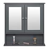 eSituro SBP0059 Spiegelschrank Badspiegel Hängeschrank mit Türen Wandschrank...