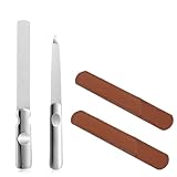 2 Stück Professionelle Maniküre Feilen Edelstahl Nagelfeilen mit Lederetui...
