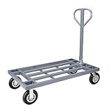 Hochleistungs-Plattformwagen, Faltbarer Schubwagen, mit 4 Rädern, Drehbarem Griff, Hohles...