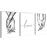 Novart Wandbilder Set Love Liebe - KOMPLETT AUFHÄNGFERTIG - Wohnzimmer Schlafzimmer Flur...