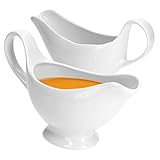 MamboCat 2er Set Sauciere Porzellan weiß 220ml I Sossenkanne I klassische Saucen...