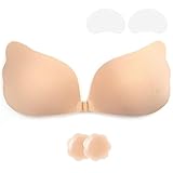 Klebe BH Push up Ohne Träger Unsichtbarer Trägerloser BH zum Kleben Sticky Bra...