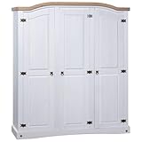 Cozynest Kiefer Kleiderschrank Mexiko-Stil Corona 3 Türen Garderobenschrank...