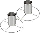 com-four® 2X Hähnchenbräter aus Edelstahl - Hähnchengriller mit Aromabehälter -...