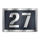 Metzler Hausnummernschild Edelstahl, individuelle Hausnummer in Anthrazit (RAL 7016),...
