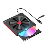 Aumdie Externes DVD CD Laufwerk, USB 3.0 & Type-C Tragbar CD DVD +/-RW Brenner...