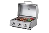 Tarrington House 3-Brenner Tisch-Gasgrill Cathan, Edelstahl, 62 x 47 x 35 cm, 6.6 kW, mit...