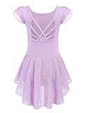 Arshiner Ballettkleidung Mädchen Rückenfrei Ballettkleid Kurzarm Tanzkleidung...