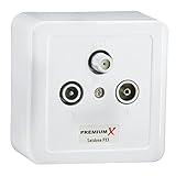 PremiumX PX3 Antennendose 3-Fach Enddose Antennen-Dose Einzel und...