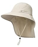 camptrace Unisex Breite Krempe Wanderhut Herren Damen mit Nackenklappe UV Schutz...