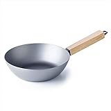 Beka Carbonstahl Wokpfanne Induktion und Barbecue, mit hitzeabweisendem Griff aus Holz,...