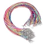 FENGCHUANG 40 Stück Farbe Gewachste Halskettenschnur, Lederband Kette mit Verschluss,...