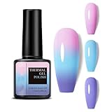 Farbwechsel UV Gel Nagellack - 7.5ml Temperatur Soak Off UV LED Nail Art Lack - Rosa Blau...