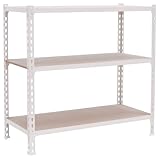 Simon Rack Metallregale, 1000 x 1000 x 400 mm, 3 Holzböden, 150 kg Biege-Punkt,...