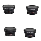 Fivetwofive 4Stück 58Mm 0,45-Facher Konverter mit Weitwinkel Objektiv und Makro Anlage...