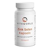 vitaworld Selen Zink Kapseln - Zink und Selen hochdosiert 15mg Zink + Selen 100µg pro Tag...