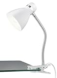 Reality Leuchten Klemmleuchte Harvey R20731231, Metall Weiß matt, exkl. 1x E27, Flexarm