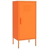 Hoher Aktenschrank aus Metall mit Tür, 2 verstellbare Regale, Orange, Küche,...