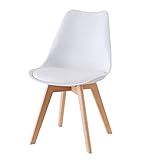 Baroni Home ESS- oder Bürostuhl mit Holzbeinen aus Buche, Ergonomischer Kunststoffstuhl...
