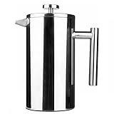 800 ml French Press Coffee Tea Maker, mit Filtersieben 304 Edelstahl isolierte...