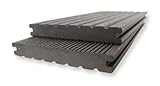 Gartenwelt Riegelsberger WPC Terrassendiele Vollprofil 20x145 mm Anthrazit Länge 100 cm...