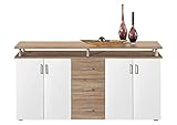 Stella Trading Highboard mit Ablage in Eiche Sonoma Optik, Weiß - Moderner...
