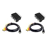 Rinteea 2X 1080P -Kompatibles Stecker S-Video zu 3 AV Audio Kabel mit SCART zu 3 Phono...