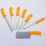 HOOZ Profi Fleischermesser Set 7-teilig aus Edelstahl - Scharfes Metzgermesser...