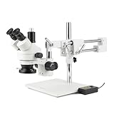 AmScope SM-4TZ-144A Trinokulares Stereomikroskop mit 4-Zonen-144-LED-Ringlicht,...