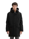 TOM TAILOR Denim Herren 1044634 Technical Wintermantel mit Kapuze, 29999-Black,...