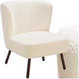 tectake® Teddy Cocktailsessel, Sessel mit kuscheligem Bouclé-Stoff im Scandi-Style,...