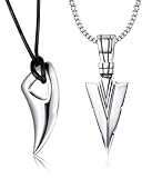 Diamday 2Pcs Edelstahl Anhänger Halskette für Herren Spearpoint Pfeilspitze...