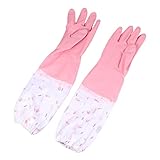 GOOHOCHY 2 Paar Wasserdichte Küchenhandschuhe Aus PVC Rutschfeste Gummihandschuhe Größe...