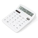 Elezeal Tischrechner Solar- und Batteriebetrieb, 12-stelliges Display, leichter...