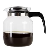 Wenco Premium Glas-Kaffeekanne/Teekanne mit Kunststoff-Deckel, 1,25 l, Transparent,...