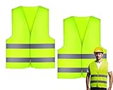 2 Stück Warnwesten Auto, Warnweste, High Visibility Vest, Pannenweste,...