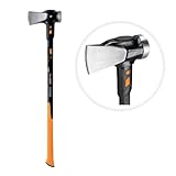 Fiskars Spaltaxt IsoCore XXL zum Spalten von Stammstücken oder zum Eintreiben von Keilen,...