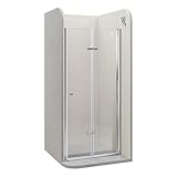 Einzelfalttür 88-92 cm Höhe: 195 cm, Duschfalttür aus 6mm ESG Sicherheitsglas...