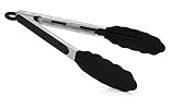 Granny's Kitchen Grillzange Edelstahl 23 cm - Zange mit Silikongriff &...