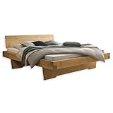 Stella Trading RUSA Modernes Massivholzbett 180x200-Komfortables & hochwertiges Balkenbett...