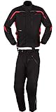 Motowear Motorradkombi P2 Textil - wasserdicht, atmungsaktiv schwarz/rot