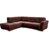 Cavadore Ecksofa 'Modeo' / Sofa-Ecke mit Federkern und modernen Kontrastnähten...