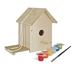 Eichhorn 100004581 Outdoor Vogelhaus aus Holz, zum Zusammenbauen und Bemalen, Inkl. Pinsel...