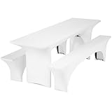 Gräfenstayn® Leopold Stretch - Biertischhussen-Set 3 tlg für Bierzeltgarnitur...
