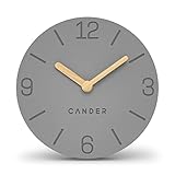 Cander Berlin MNU 2615 H Graue Tischuhr batteriebetrieben ohne Tickgeräusche...