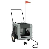 vidaXL Fahrradanhänger Hunde, Hundeanhänger mit Reflektoren Flagge,...