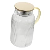 TOGEVAL Glas kühlkanne Hitzebeständig Auslaufsicher Stilvolle Trinkflasche für Kalte...